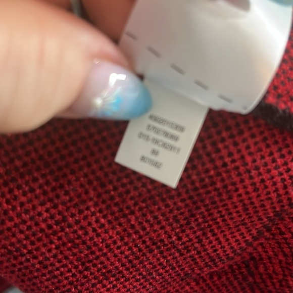 Chico’s Long Open Cardigan Sweater Duster Black with Red Design Chicos Size 2 - Picture 9 of 9